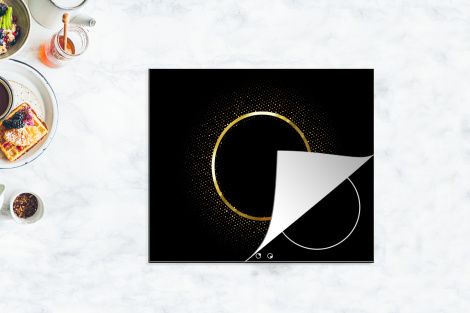 Herdabdeckplatte Abstraktes Bild eines goldenen Kreises mit Sternen-4