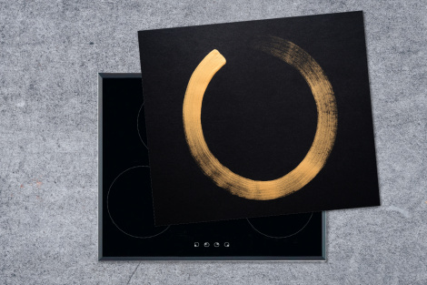Herdabdeckplatte Goldener Kreis auf dunklem Hintergrund-thumbnail-1
