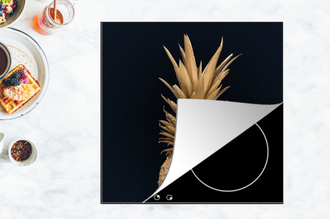 Herdabdeckplatte - Ananas - Gold - Farbe - Schwarz - Obst - Luxus-4