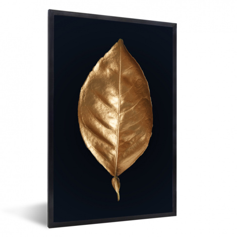 Poster mit Rahmen - Blätter - Chic - Gold - Pflanzen - Schwarz - Vertikal-thumbnail-1