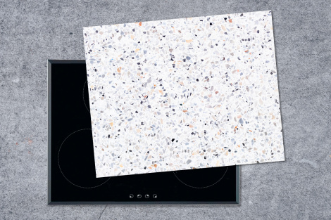 Herdabdeckplatte - Granit - Struktur - Design - Weiß-thumbnail-1