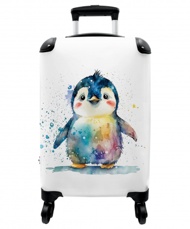 Kinderkoffer - Pinguïn met waterverf