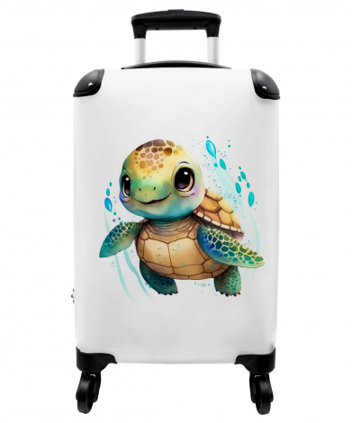 Kinderkoffer - Schildpad van waterverf