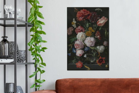Canvas - Stilleven met bloemen in een glazen vaas - Schilderij van Jan Davidsz. de Heem-thumbnail-2