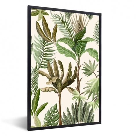 Poster mit Rahmen - Dschungel - Palme - Bananenstaude - Kinder - Natur - Pflanzen - Vertikal