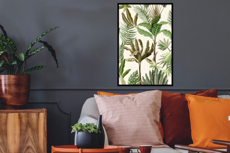 Poster mit Rahmen - Dschungel - Palme - Bananenstaude - Kinder - Natur - Pflanzen - Vertikal-2