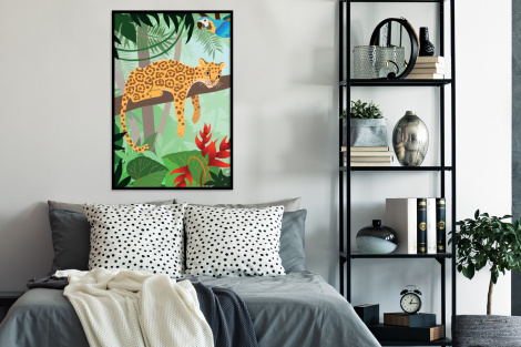 Poster met lijst - Jungle dieren - Toekan - Jongens - Meiden - Luipaard - Staand-thumbnail-4