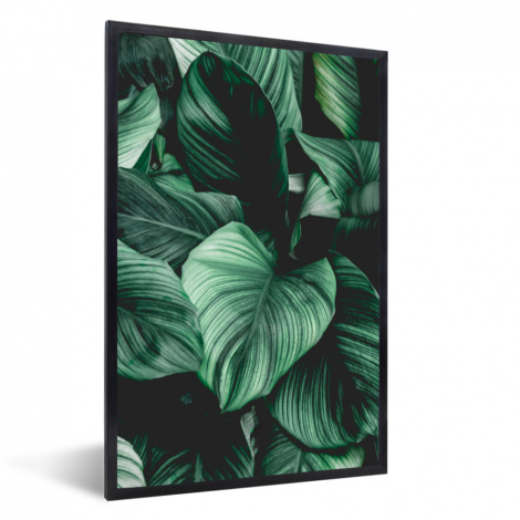 Poster mit Rahmen - Dschungel - Blätter - Tropisch - Pflanzen - Natur - Vertikal-1