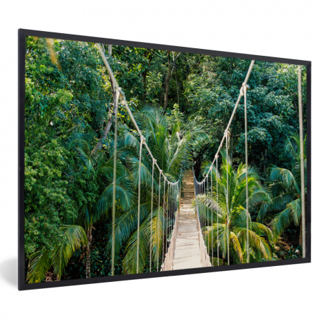 Poster mit Rahmen - Dschungel - Palme - Brücke - Natur - Pflanzen - Horizontal-thumbnail-1