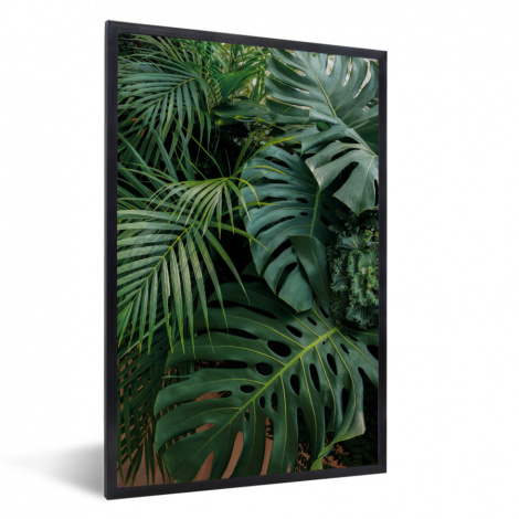 Poster mit Rahmen - Pflanzen - Dschungel - Blätter - Tropisch - Vertikal