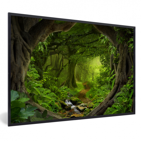 Poster mit Rahmen - Dschungel - Grün - Natur - Tropisch - Pflanzen - Horizontal-thumbnail-1
