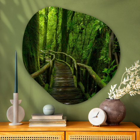 Organisches wandbild - Dschungel - Brücke - Moos - Natur - Tropisch-thumbnail-3