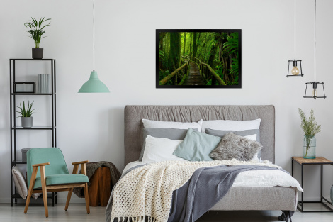 Poster mit Rahmen - Dschungel - Brücke - Moos - Natur - Tropisch - Horizontal-4
