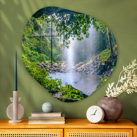 Organisches wandbild - Foto des Regenwaldes mit Wasserfall-3