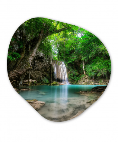 Organisches wandbild - Erawan Wasserfall im Dschungel Thailand Foto-thumbnail-1