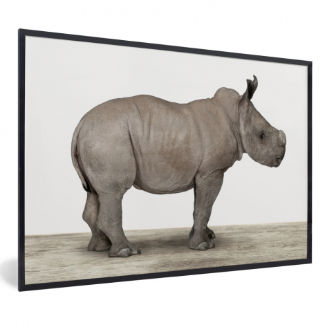 Poster mit Rahmen - Rhinozeros - Tiere - Jungen - Mädchen - Horizontal-thumbnail-1
