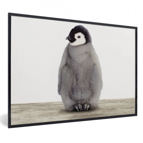 Poster mit Rahmen - Kinder - Pinguin - Grau - Tiere - Mädchen - Jungen - Horizontal-thumbnail-1
