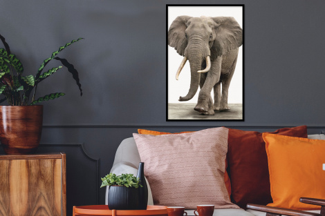 Poster mit Rahmen - Elefant - Kinder - Tiere - Mädchen - Vertikal-2