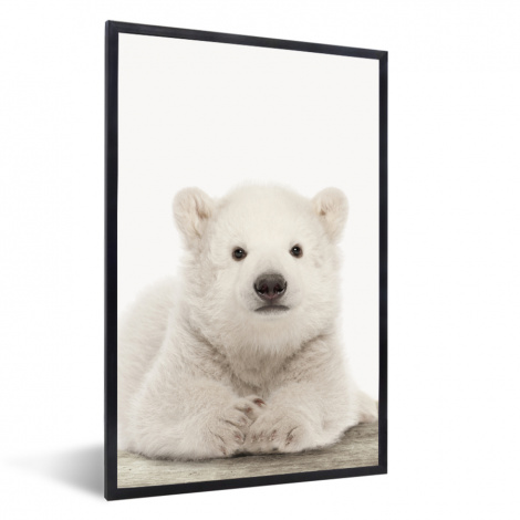Poster mit Rahmen - Eisbär - Tiere - Kinder - Weiß - Jungen - Mädchen - Vertikal
