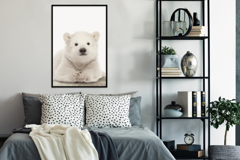 Poster mit Rahmen - Eisbär - Tiere - Kinder - Weiß - Jungen - Mädchen - Vertikal-4
