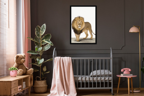 Poster mit Rahmen - Jungen - Löwe - Tiere - Kinder - Mädchen - Vertikal-3