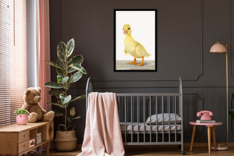 Poster mit Rahmen - Ente - Küken - Tiere - Süß - Mädchen - Jungen - Kinder - Vertikal-thumbnail-3