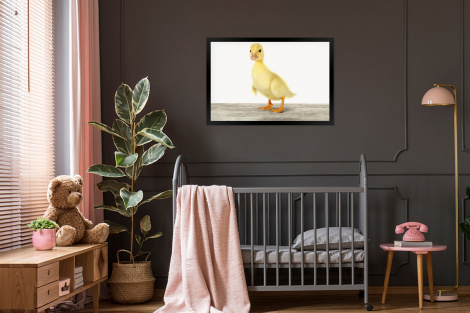 Poster mit Rahmen - Ente - Küken - Tiere - Süß - Mädchen - Jungen - Kinder - Horizontal-3