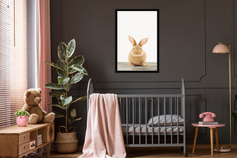 Poster met lijst - Konijn - Baby konijn - Dieren - Kind - Meisjes - Jongens - Staand-thumbnail-3