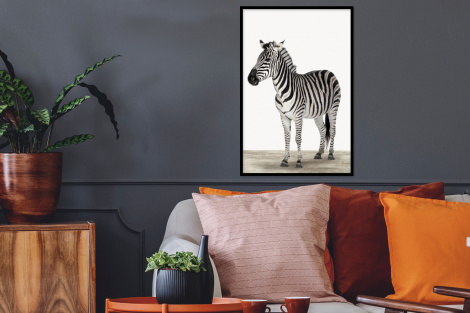 Poster mit Rahmen - Zebra - Mädchen - Tiere - Kinder - Jungen - Vertikal-thumbnail-2