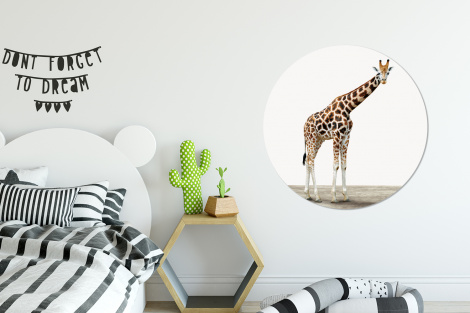 Runde Tapete - Giraffe - Tiere - Weißer Hintergrund - Kinder - Junge - Mädchen-thumbnail-2