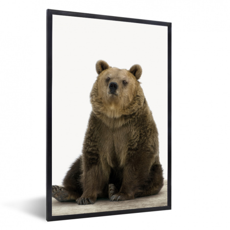 Poster mit Rahmen - Braunbär - Tiere - Bär - Niedlich - Jungen - Mädchen - Vertikal-1