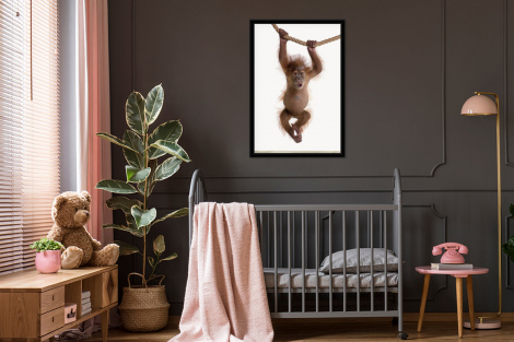Poster mit Rahmen - Affe - Tiere - Kinder - Orang Utan - Jungen - Mädchen - Vertikal-thumbnail-3