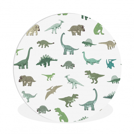 Runde Bilder - Dinosaurier - Grün - Jungen - Braun - Kind - Muster
