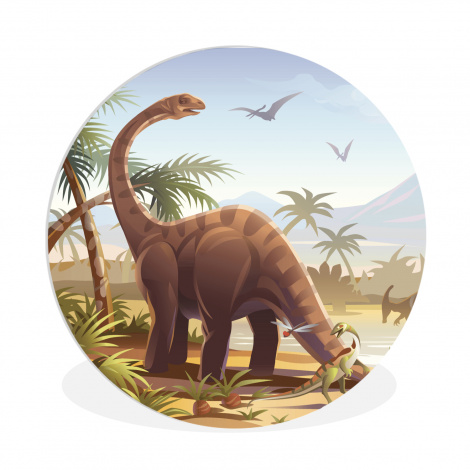Runde Bilder - Dinosaurier - Landschaft - Tropisch - Kinder - Jungen-1