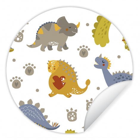 Runde Tapete - Dinosaurus - Kinderen - Design - Jongens - Meisjes - Kinderen-thumbnail-1