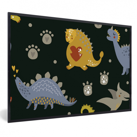 Poster mit Rahmen - Dino - Kinderen - Patronen - Jongens - Meisjes - Dinosaurus - Horizontal-1
