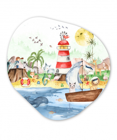 Organisches wandbild - Strand - Tiere - Kinder-thumbnail-1