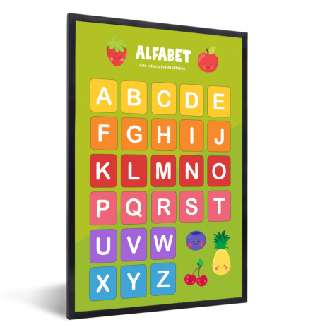 Poster mit Rahmen - Kinderzimmer - Alphabet - Lernen - Jungen - Mädchen - Kinder - Kinder - Vertikal-thumbnail-1
