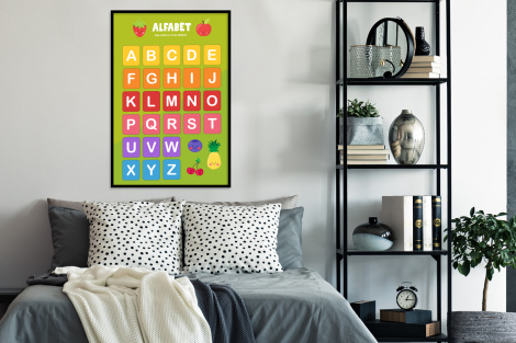 Poster mit Rahmen - Kinderzimmer - Alphabet - Lernen - Jungen - Mädchen - Kinder - Kinder - Vertikal-thumbnail-4