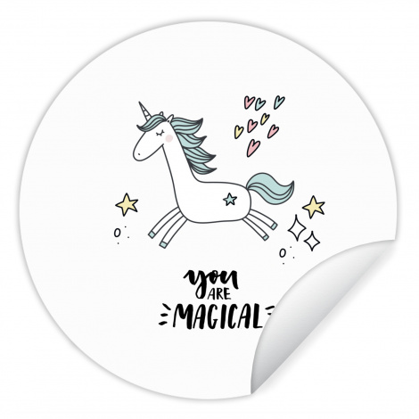 Behangcirkel - Unicorn - Kinderen - Quotes - You are magical - Meisjes