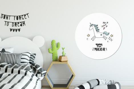 Muurcirkel - Unicorn - Kinderen - Quotes - You are magical - Meisjes-2