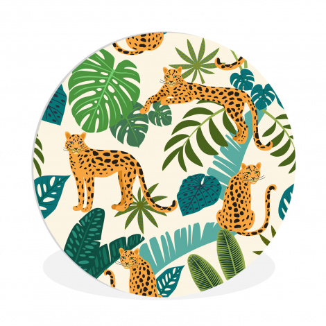 Runde Bilder - Dschungel - Leopard - Pflanzen - Muster - Mädchen - Jungen-thumbnail-1