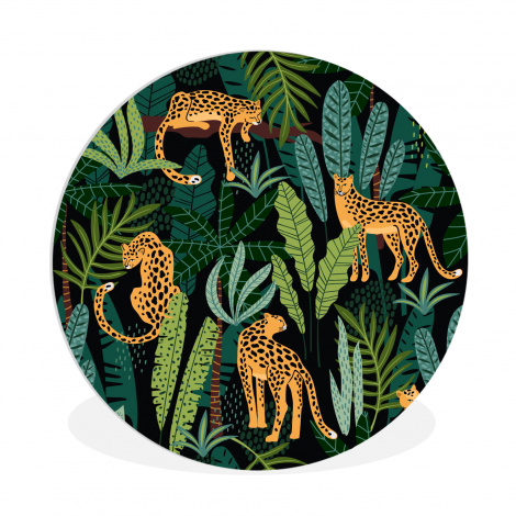 Runde Bilder - Dschungel - Panther - Muster - Jungen - Mädchen - Pflanzen