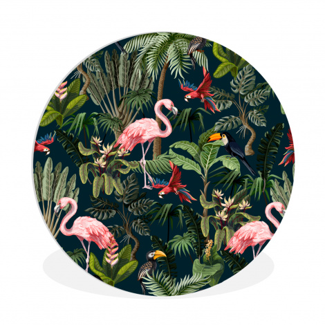 Muurcirkel - Jungledieren - Patroon - Kinderen - Flamingo - Papegaai - Kids-1