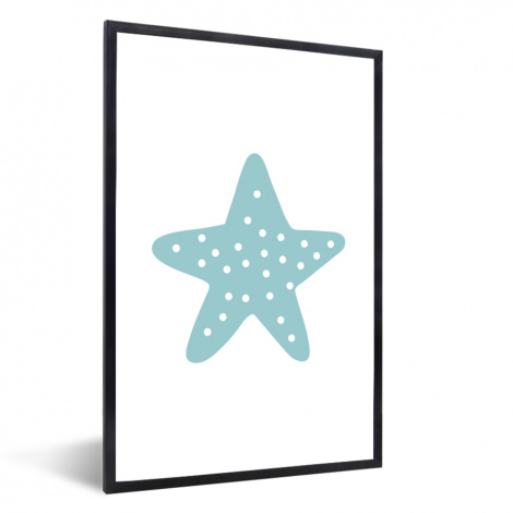 Poster mit Rahmen - Stern - Punkte - Pastell - Mädchen - Jungen - Vertikal