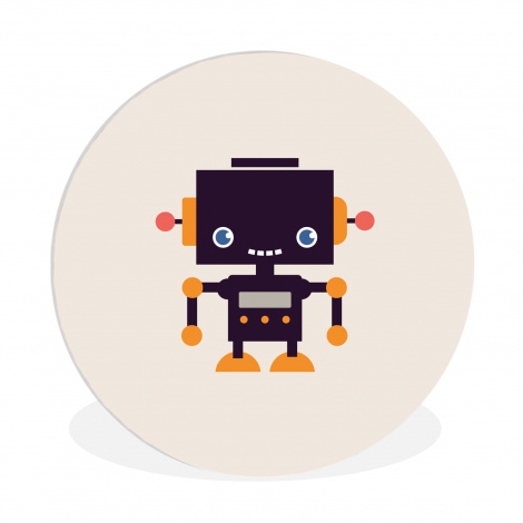 Muurcirkel - Robot - Antenne - Oranje - Beige - Kind - Kids-thumbnail-1