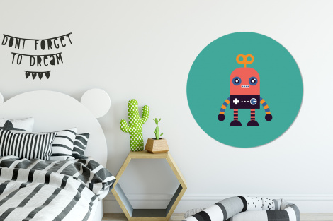 Behangcirkel - Robot - Speelgoed - Gezicht - Roze - Jongens - Kinderen-2