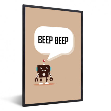 Poster mit Rahmen - Sprichwörter - Zitate - Beep beep - Roboter - Herz - Vertikal-thumbnail-1