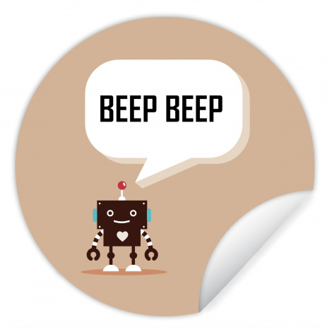 Runde Tapete - Spreuken - Quotes - Beep beep - Robot - Hart - Kids - Jongens
