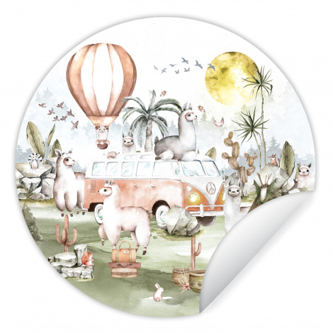 Behangcirkel - Alpaca - Dieren - Kinderen - Luchtballon-thumbnail-1